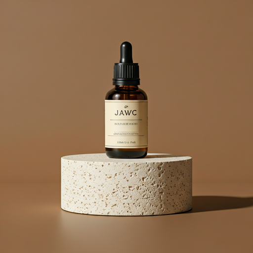 Amber glass Oregon Mist Spray bottle on a stone pedestal.